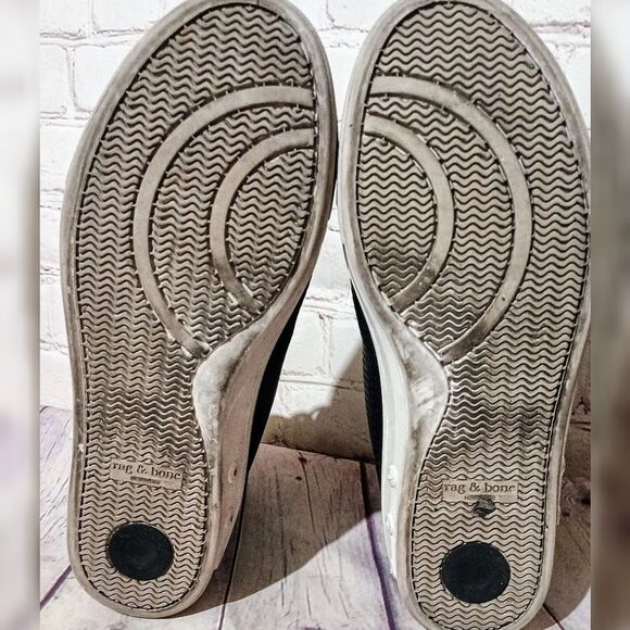 Rag & Bone Standard Issue Perforated Black Leather High-top Sneakers - Picture 10 of 11